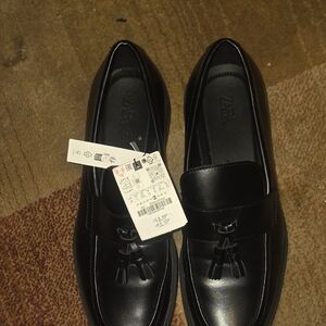Zara Men's Elegant Black Tassel Loafers